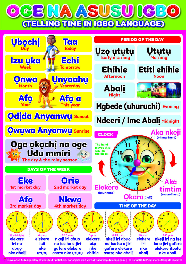 Telling Time in Igbo & English Poster